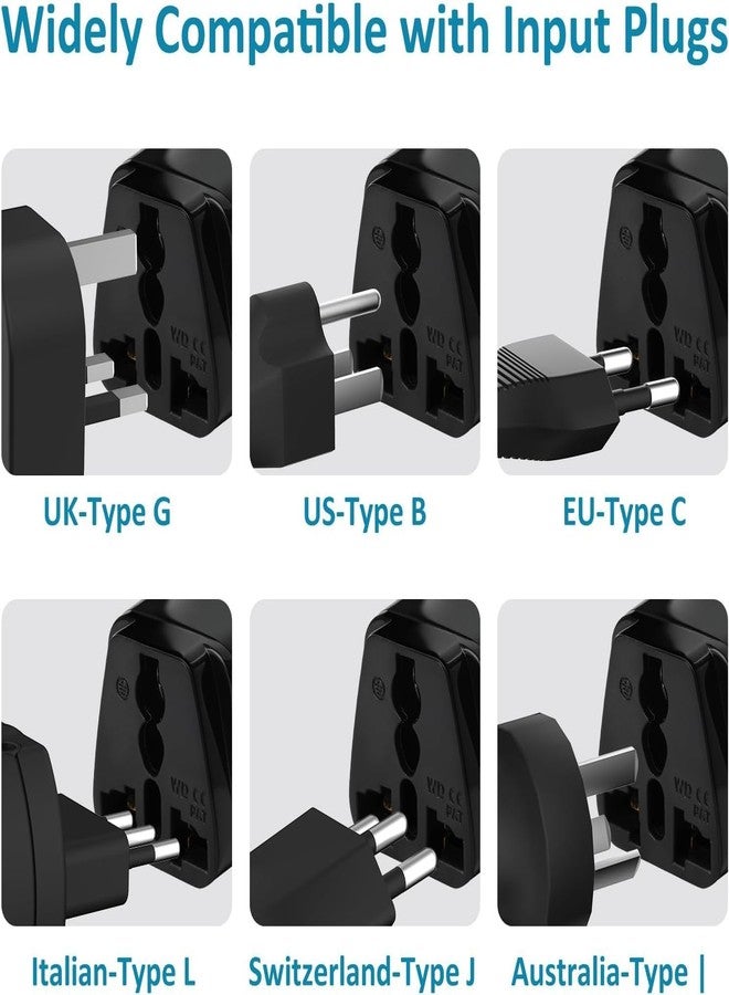 rts (2 Pack) Travel Essentials India to Switzerland, Jordan Rwanda Liechtenstein Swiss Universal Travel Adapter Plug Convert Standard 3 pin Plug to a Variety of National Socket Travel Conversion Plugs - Image 2